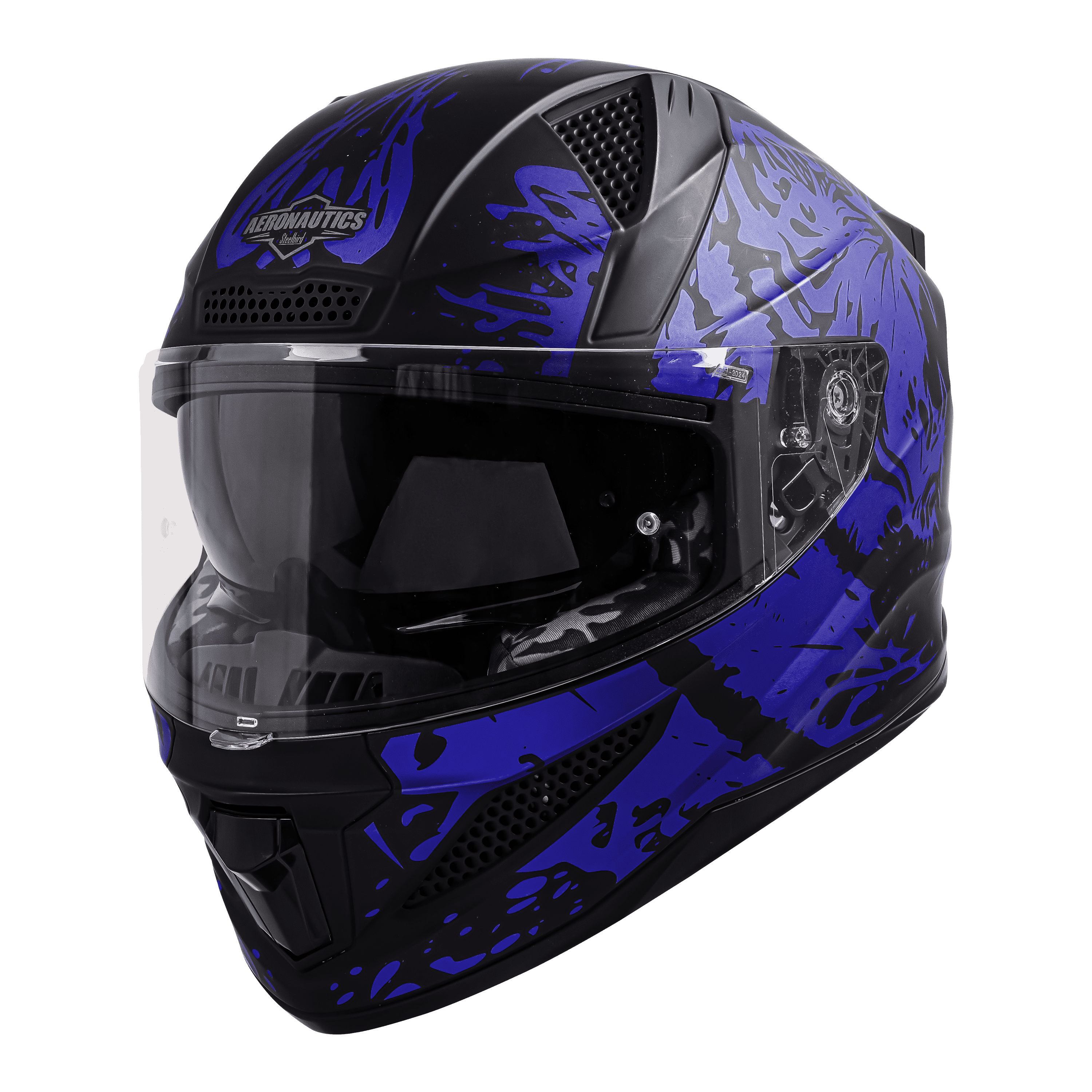 SBH-25 ISS TIGER GLOSSY BLACK WITH CHROME BLUE